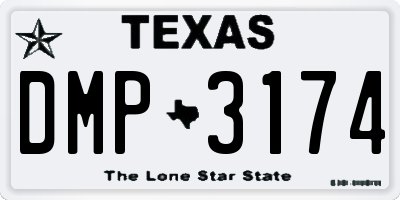 TX license plate DMP3174