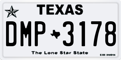 TX license plate DMP3178