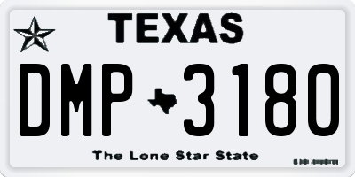 TX license plate DMP3180