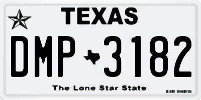 TX license plate DMP3182