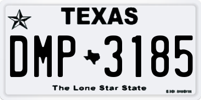 TX license plate DMP3185