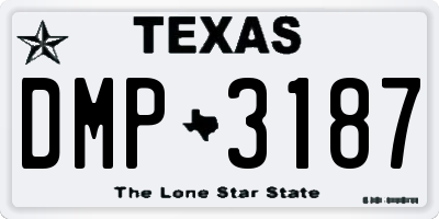 TX license plate DMP3187