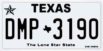 TX license plate DMP3190