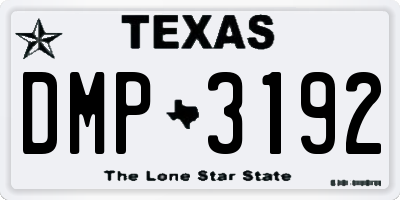 TX license plate DMP3192