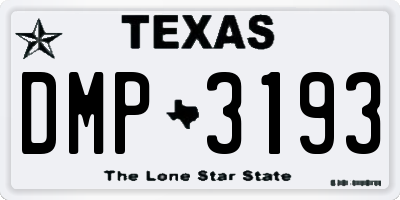 TX license plate DMP3193