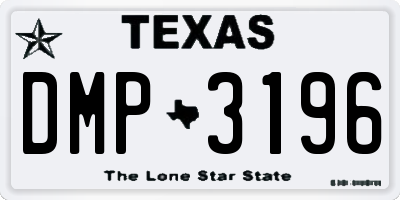 TX license plate DMP3196