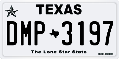 TX license plate DMP3197