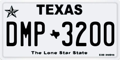 TX license plate DMP3200