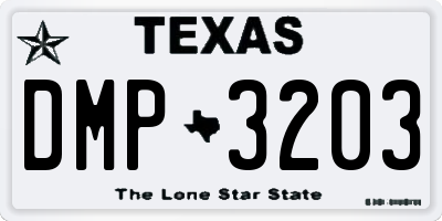 TX license plate DMP3203