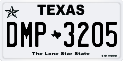 TX license plate DMP3205