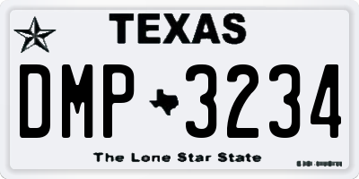 TX license plate DMP3234