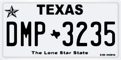 TX license plate DMP3235