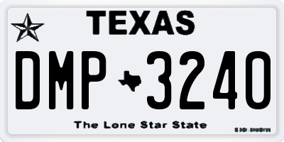 TX license plate DMP3240
