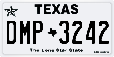 TX license plate DMP3242