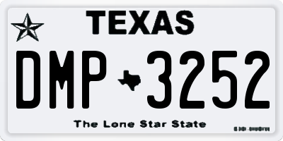 TX license plate DMP3252