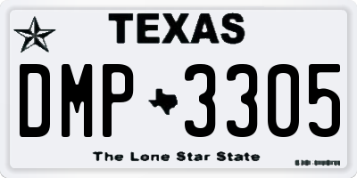TX license plate DMP3305