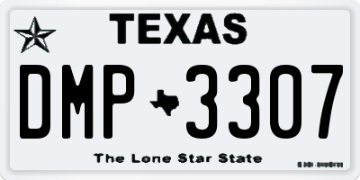 TX license plate DMP3307