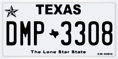 TX license plate DMP3308