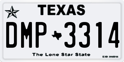 TX license plate DMP3314