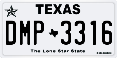 TX license plate DMP3316