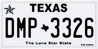 TX license plate DMP3326