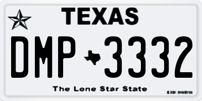 TX license plate DMP3332