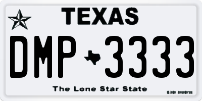 TX license plate DMP3333