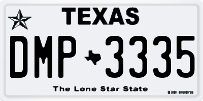 TX license plate DMP3335