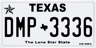 TX license plate DMP3336