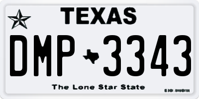 TX license plate DMP3343
