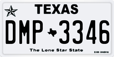 TX license plate DMP3346