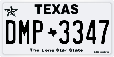 TX license plate DMP3347
