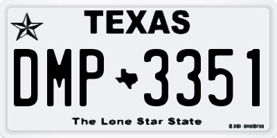 TX license plate DMP3351