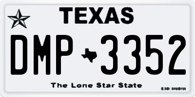 TX license plate DMP3352