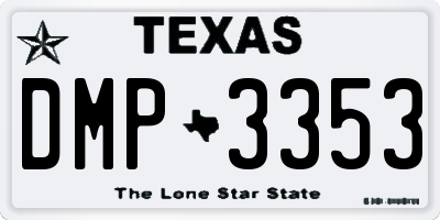 TX license plate DMP3353