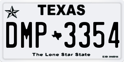 TX license plate DMP3354