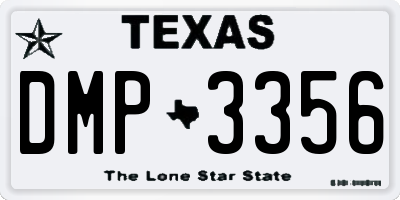 TX license plate DMP3356