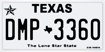 TX license plate DMP3360