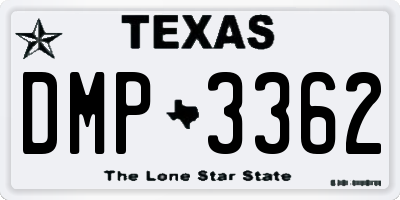 TX license plate DMP3362