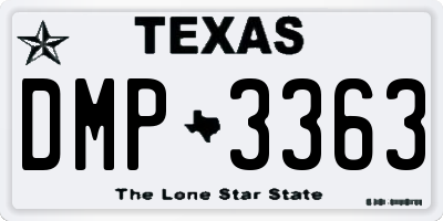 TX license plate DMP3363
