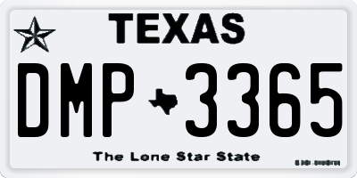 TX license plate DMP3365