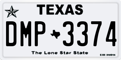 TX license plate DMP3374