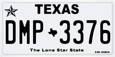 TX license plate DMP3376