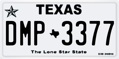 TX license plate DMP3377