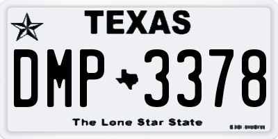 TX license plate DMP3378