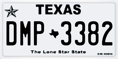 TX license plate DMP3382