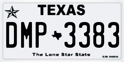 TX license plate DMP3383
