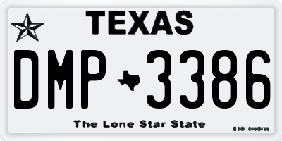 TX license plate DMP3386