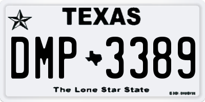 TX license plate DMP3389