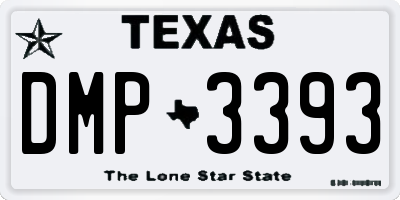 TX license plate DMP3393